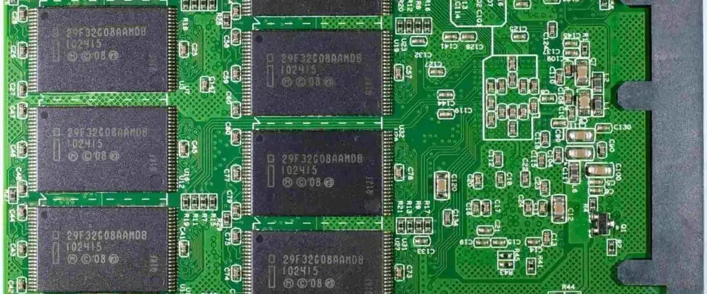 Populated circuit board and nearby mask