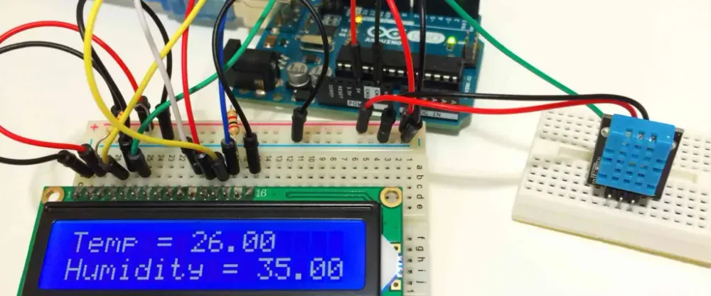 Temperature and humidity sensor breadboard experiment