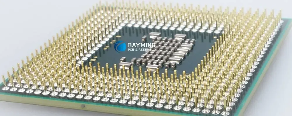 Underside of a pin-array semiconductor package