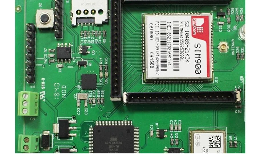 Legacy cellular-interface assembly illustrating module and host-board integration