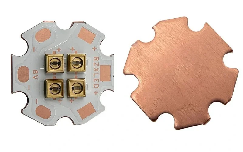 LED circuit with visible copper back