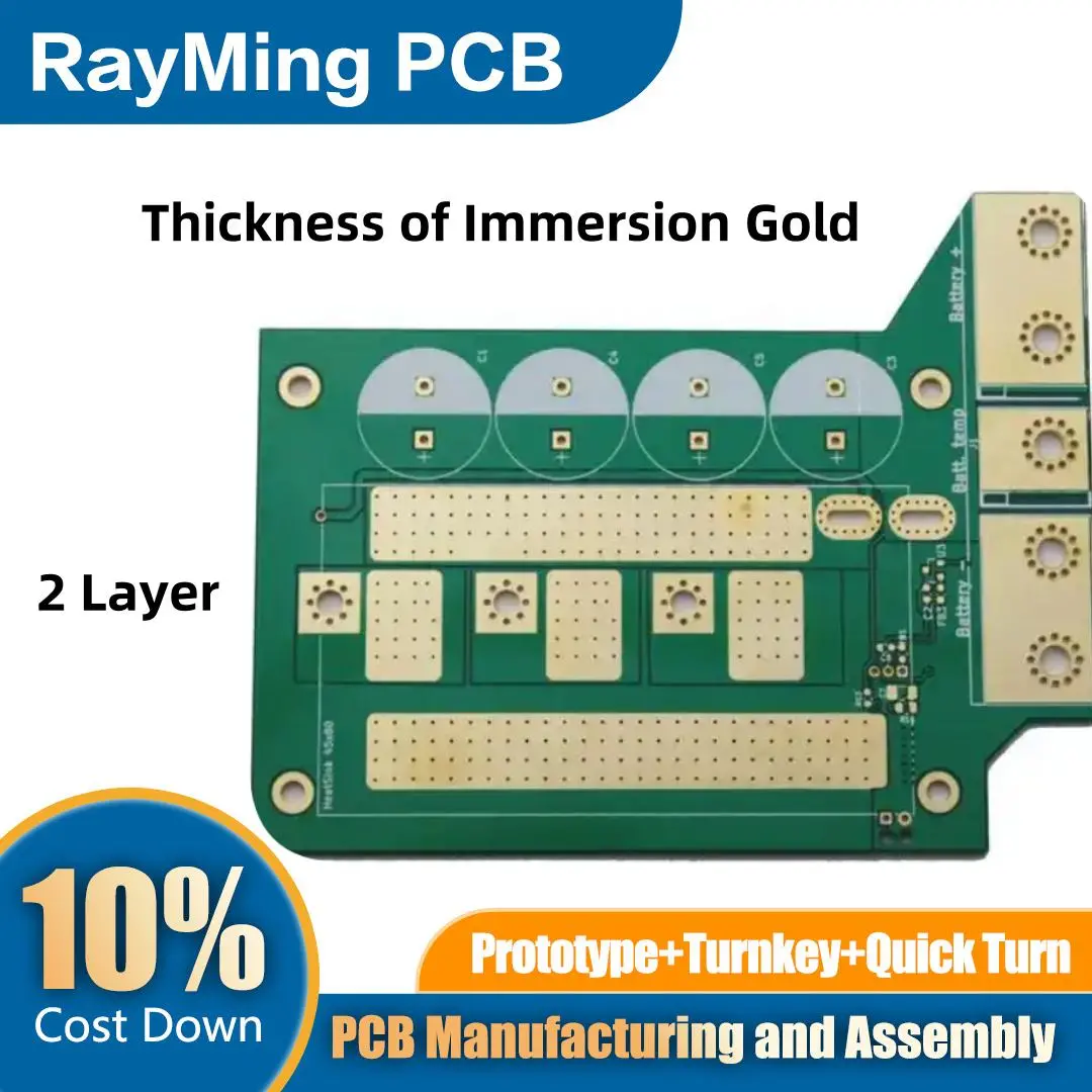 RayMing 2 Layer PCB 5 microinches Thickness of Immersion Gold